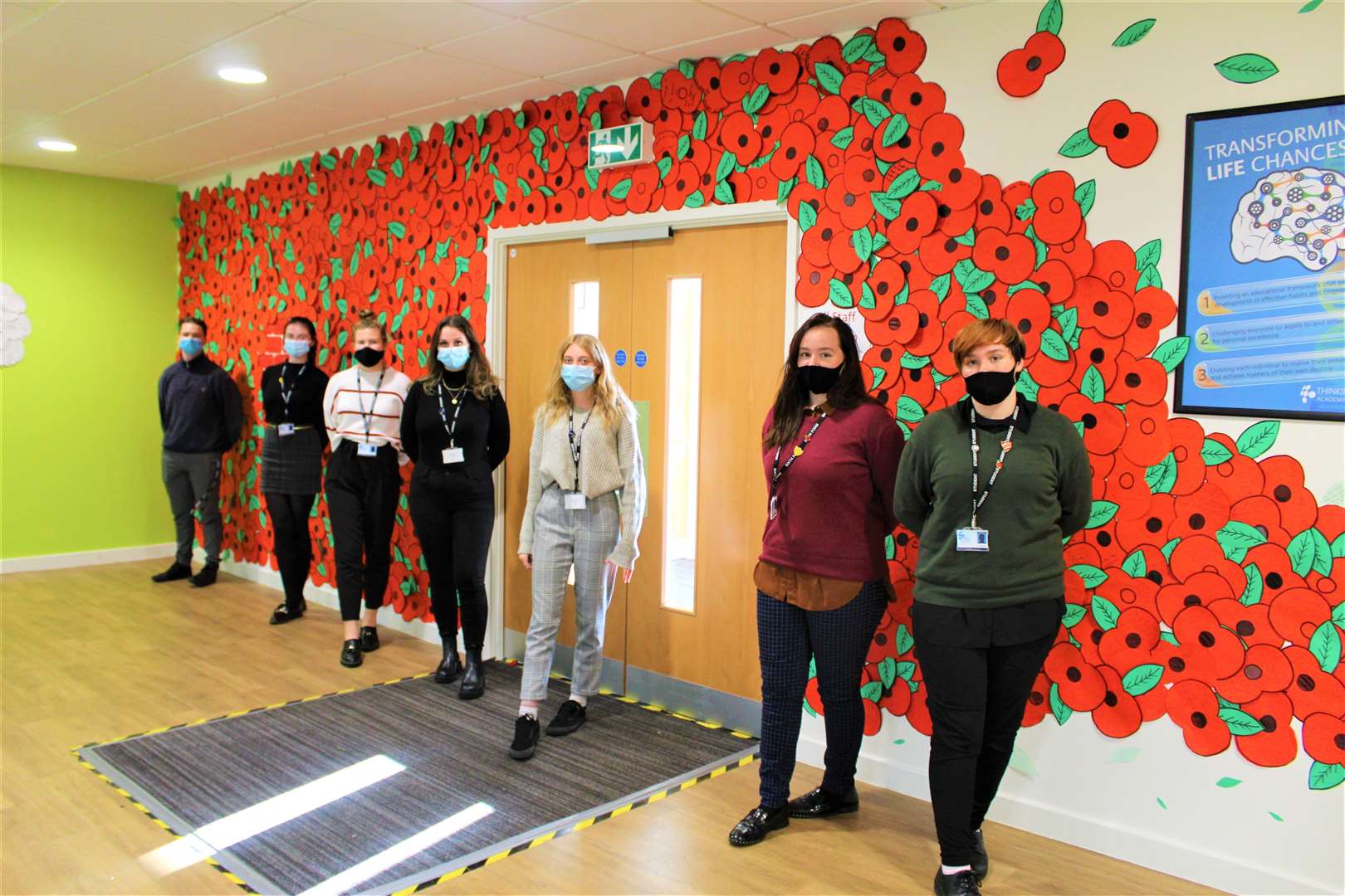 Pupils at Goodwin Academy in Deal created at Wall of Remembrance