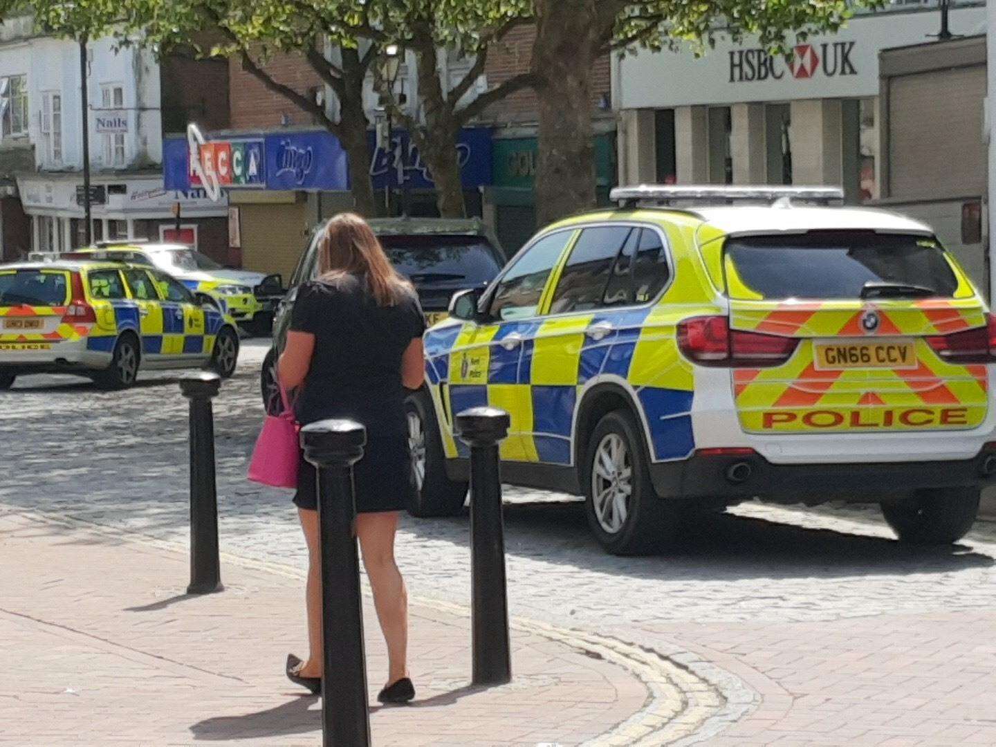 Armed police in Ashford High Street. Picture: Benn Phillips