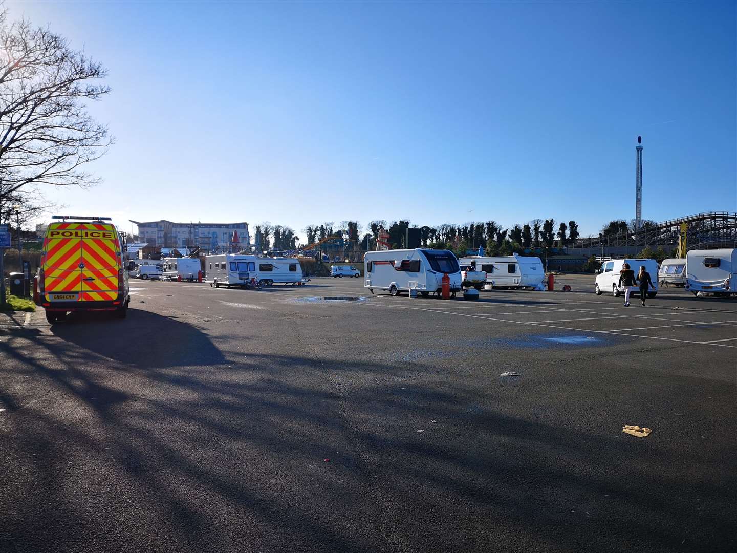 Travellers from the Dreamland car park in Margate were removed by council teams and the police in February (7292489)