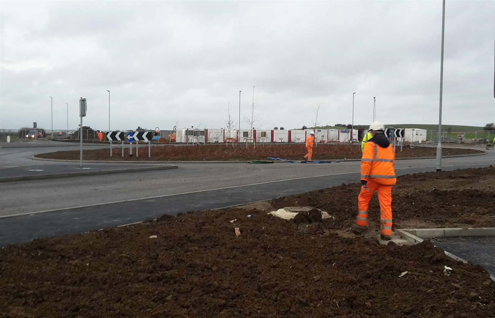 The roundabout was opened for the first time yesterday