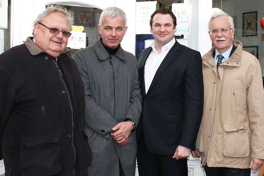 Council leader Cllr Andrew Bowles, Cathedral chief executive Richard Upton, Quinn Estates director Mark Quinn and cabinet member for regeneration Cllr Mike Cosgrove