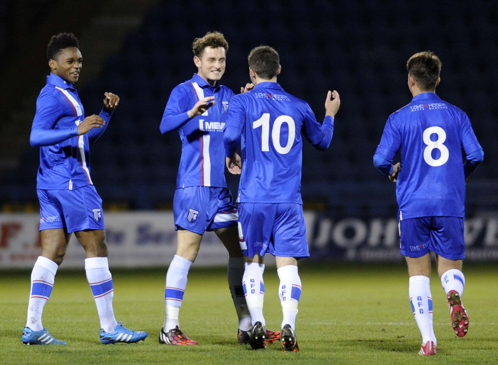 Gills celebrate scoring their second goal. Picture: Barry Goodwin