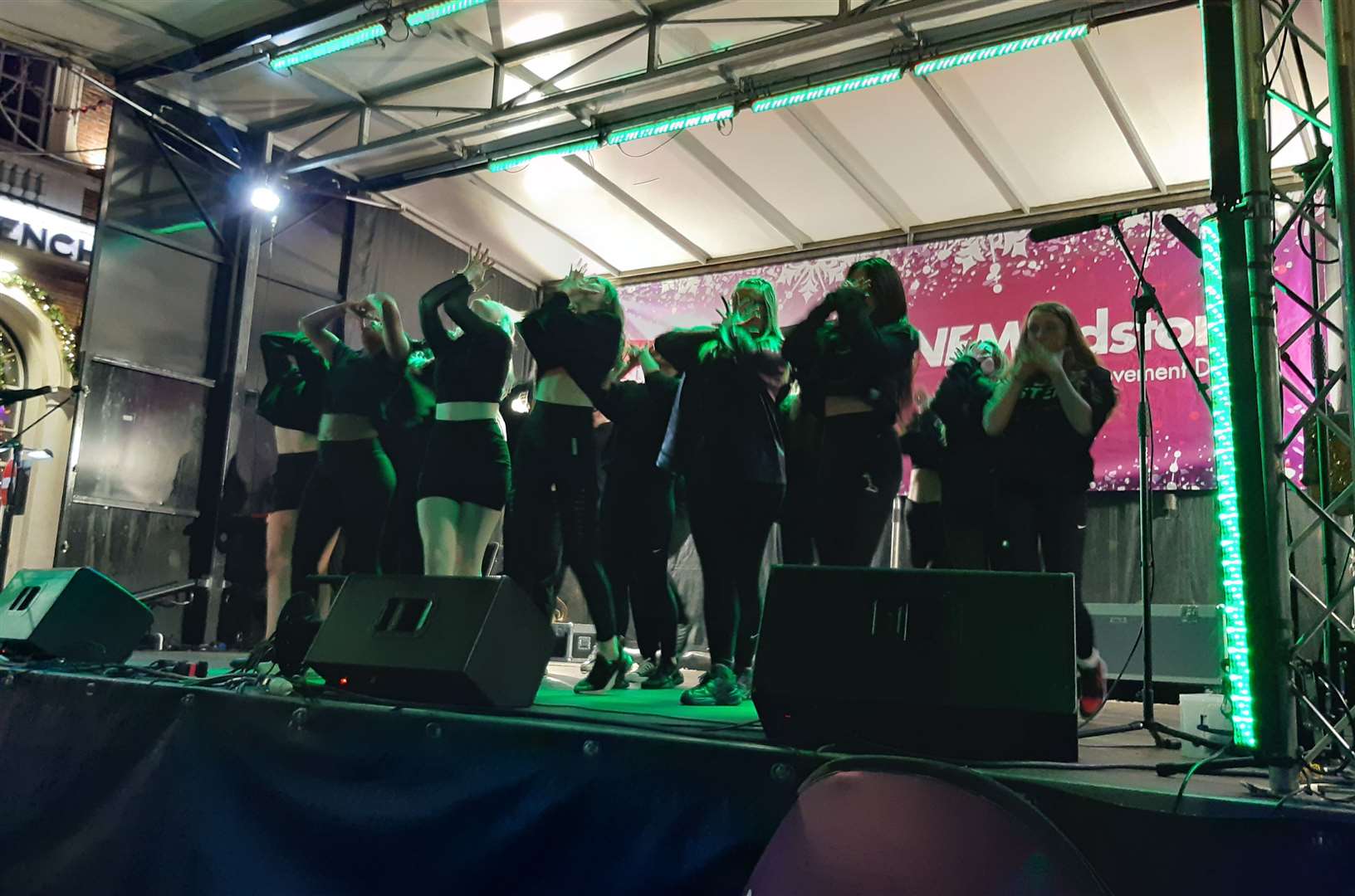 The Hazlitt Dance Company performing at the Maidstone Christmas lights switch on 2021