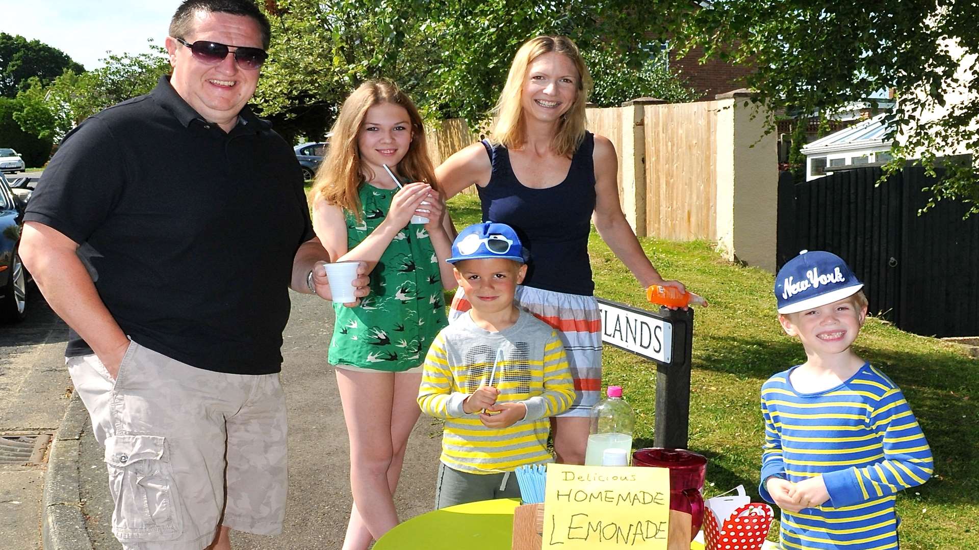 Local residents and people passing through stopped to buy a refreshing glass of lemonade from Issac and Ethan Taspell