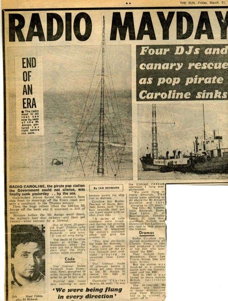 Radio Mayday - how The Sun reported the Mi Amigo sinking and the end of Radio Caroline