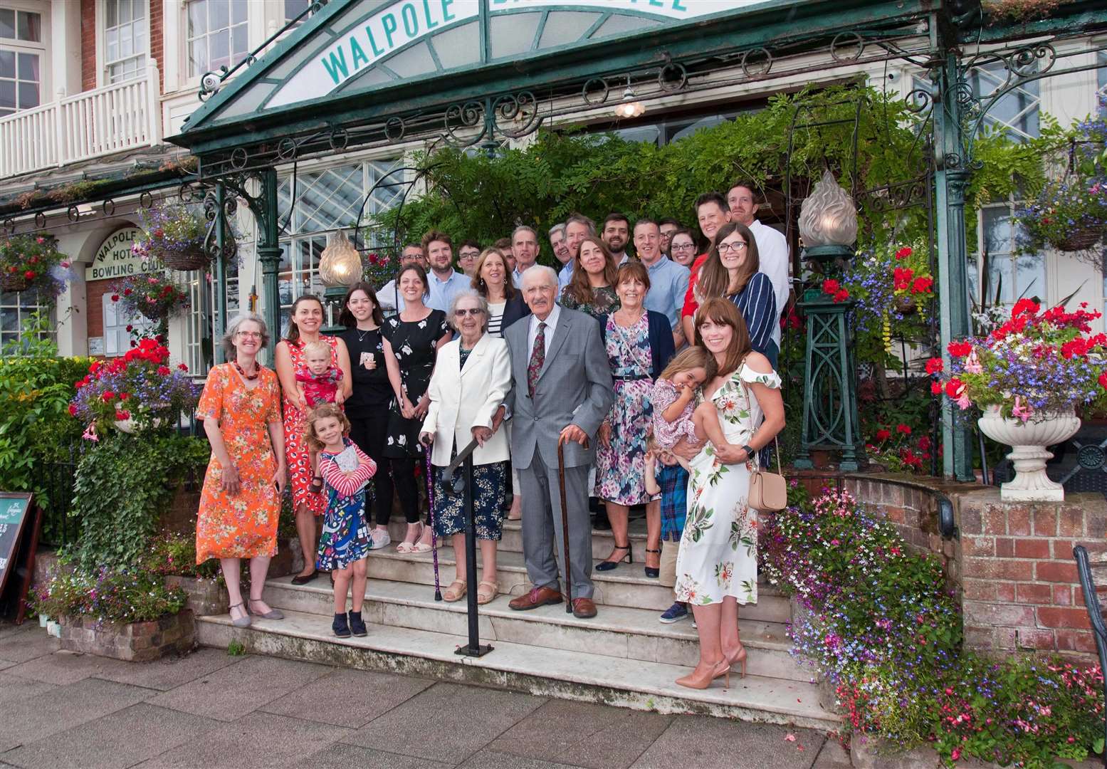 The pair and their family at the Walpole Bay Hotel