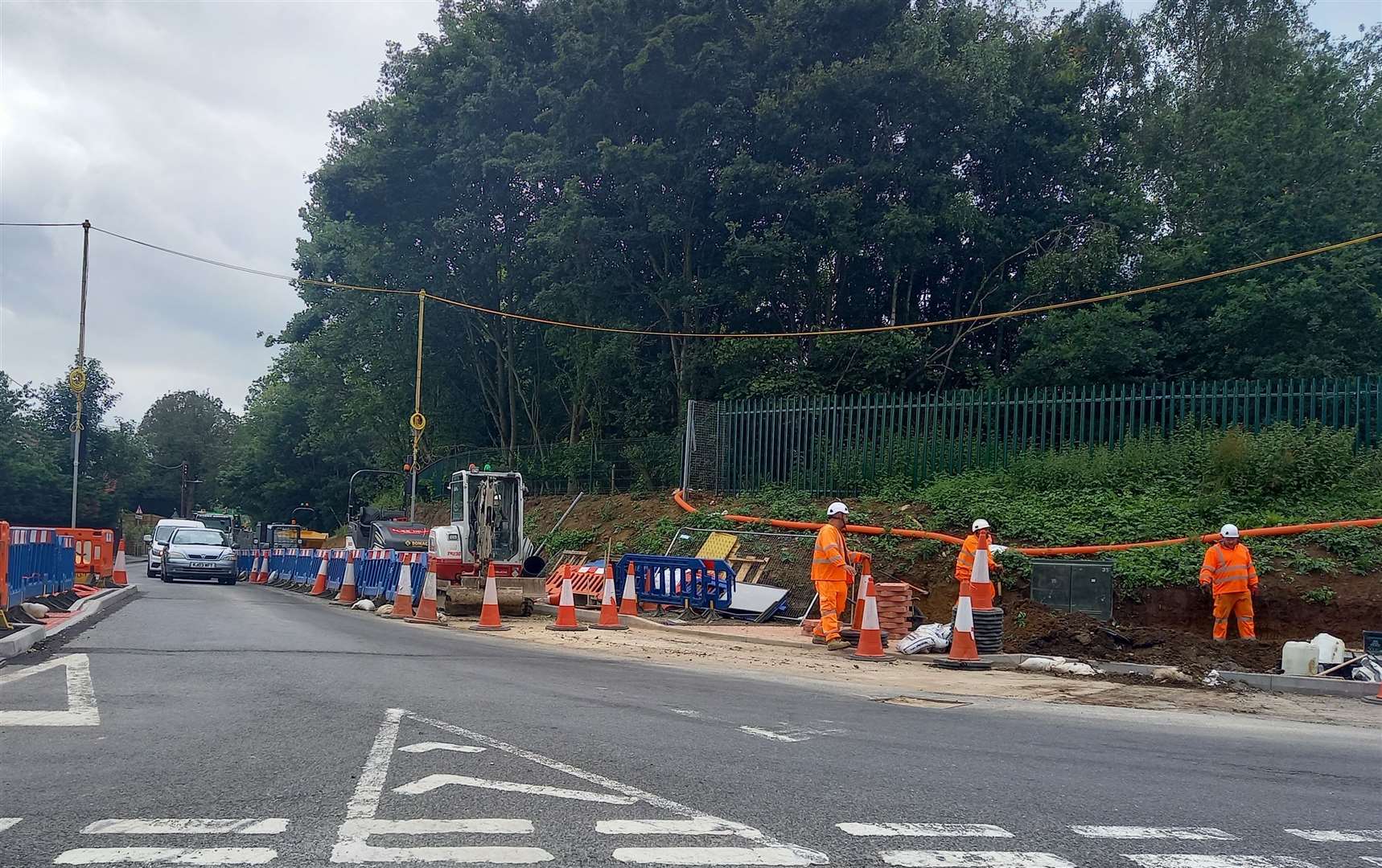 Permanent traffic lights are being installed at the junction