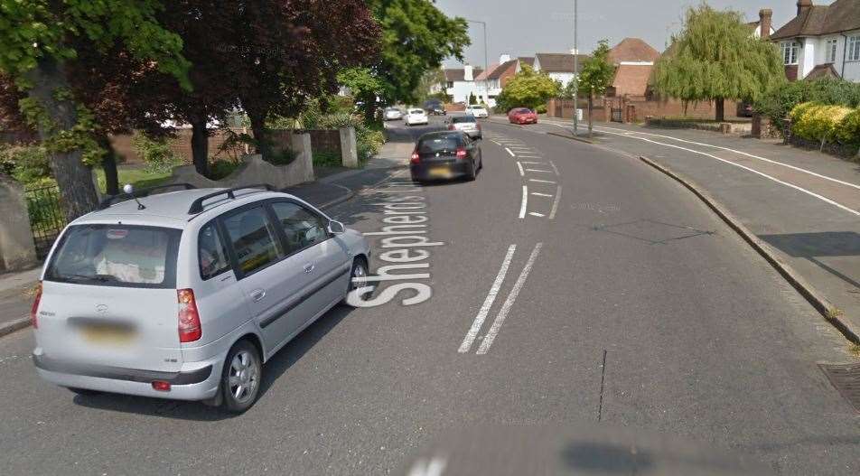 The motorbike was seen going down Sheperds Lane, in Dartford. Picture: Google Maps (9467092)