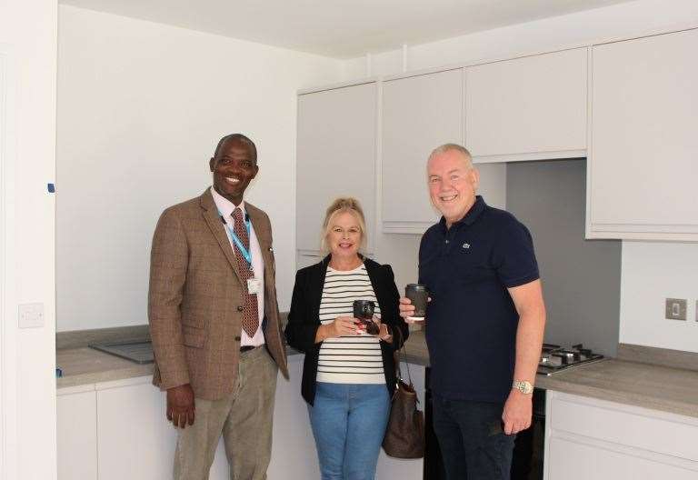 Ola Akintelure from mhs homes with Alison and Mark Odd