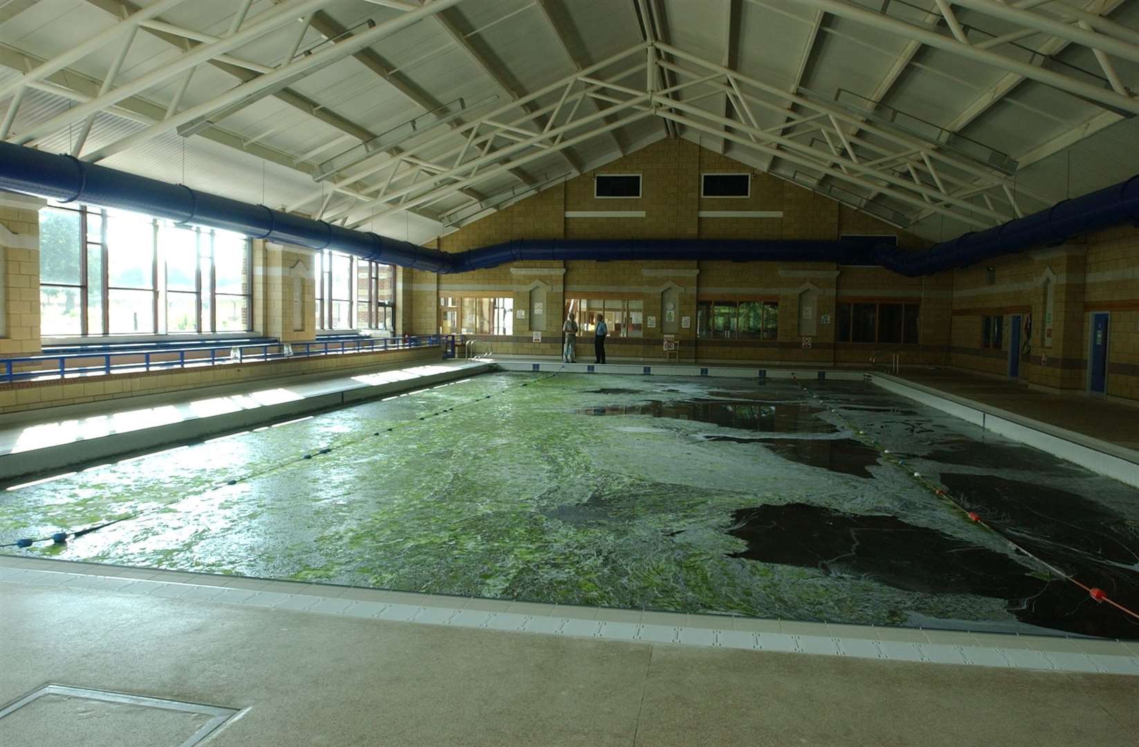 Algae on the water of the closed Buckmore Park swimming pool, pictured in 2005. Picture: Jim Rantell