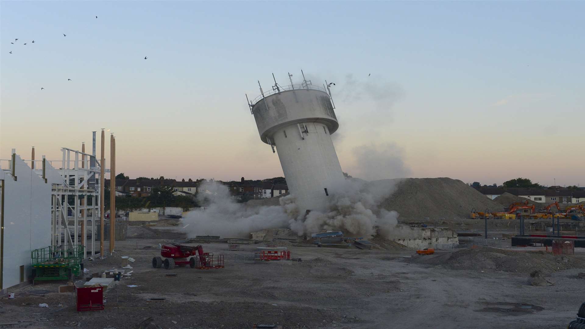The former Bowaters water tower on the Sittingbourne paper mill site was demolished in September 2012.