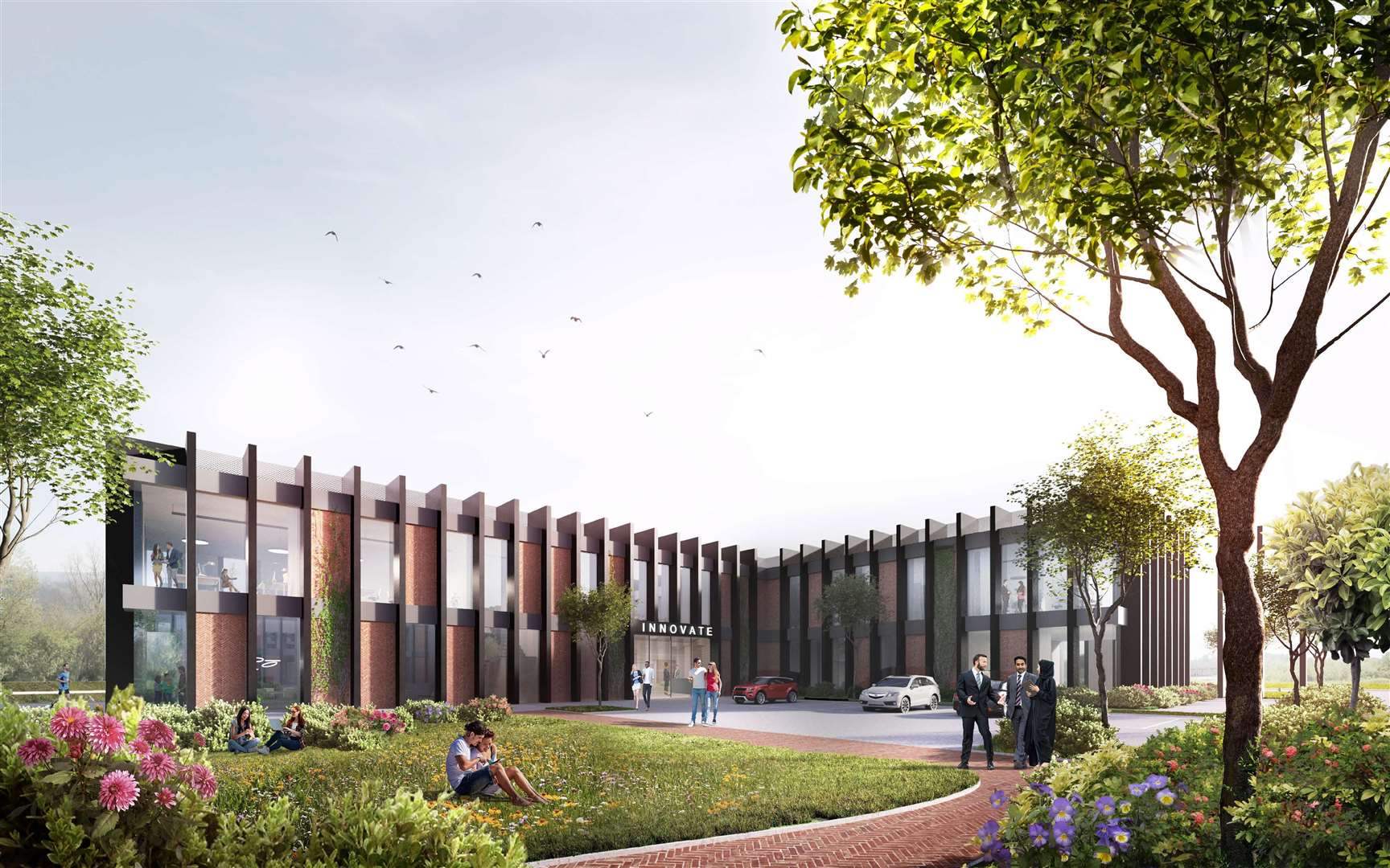 CGI of proposed Innovation Centre at Highland Court Farm. (6860948)