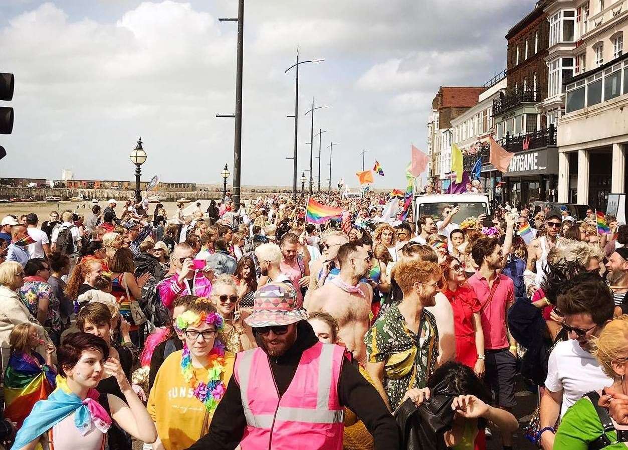 Record numbers turned out for the Margate Pride parade. Picture: Margate Pride