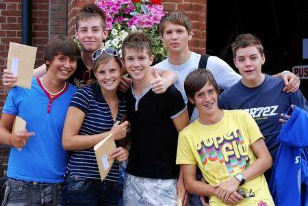 Pupils at Maidstone Grammar School celebrate their A-level results. Picture: Maidstone Grammar School