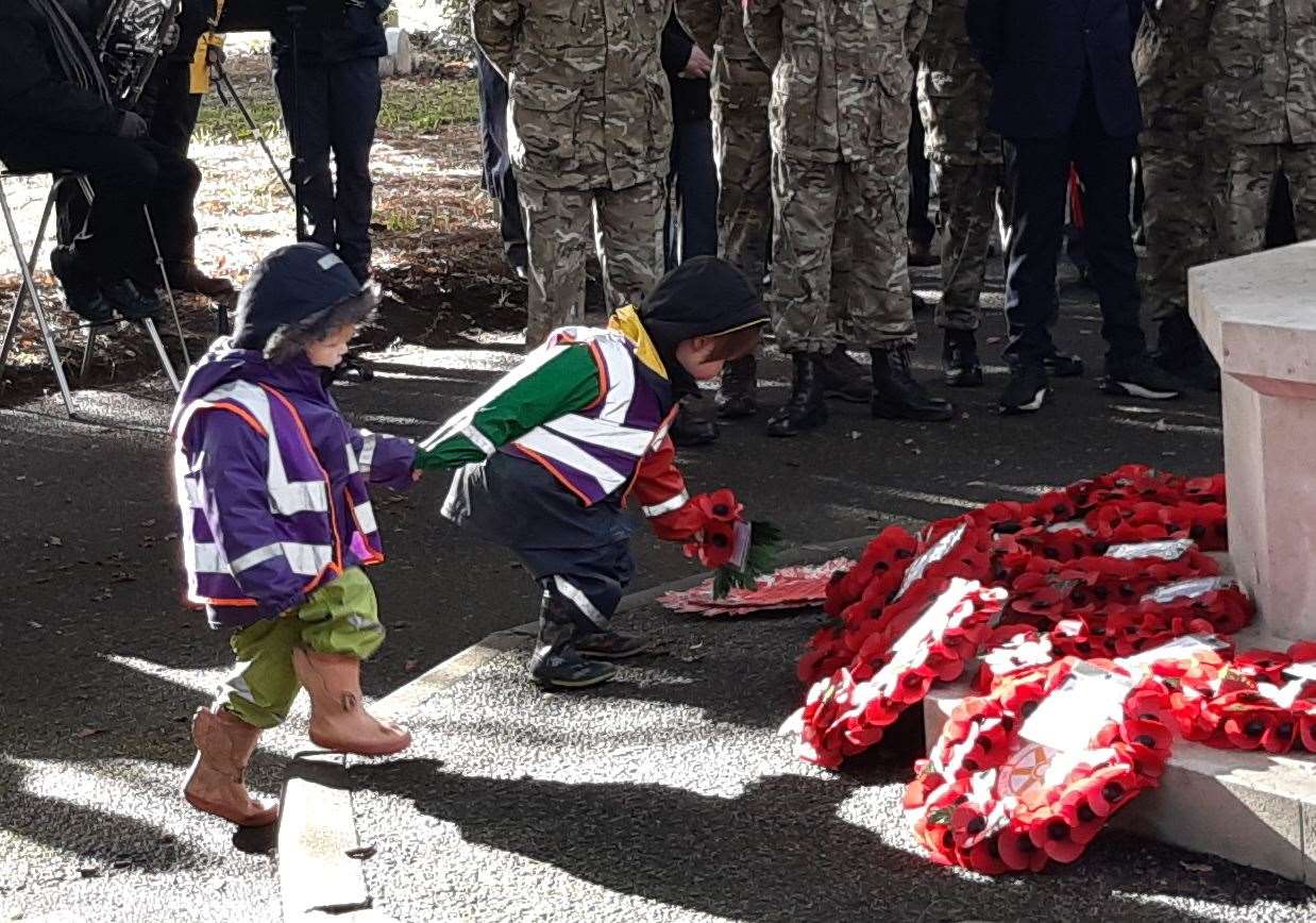The youngest paid their respects at the Armistice ceremony