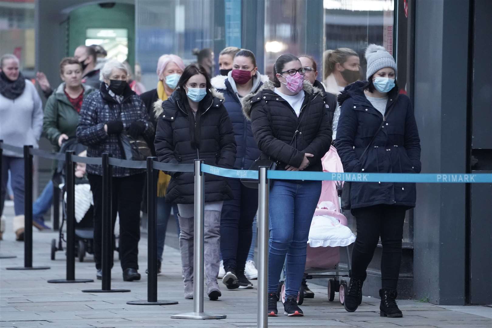 People queueing outside Primark in Northumberland Street, Newcastle (Owen Humphreys/PA)