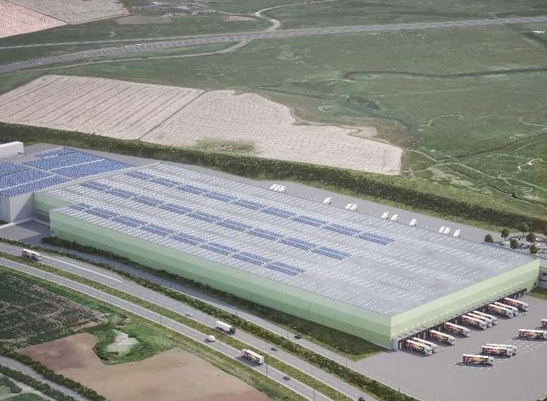 An aerial view of how the distribution centre could look.