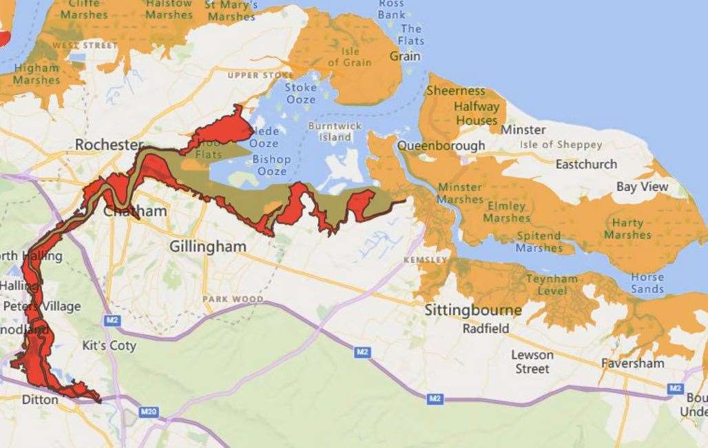 A flood warning has been issued in Medway. Picture: EA