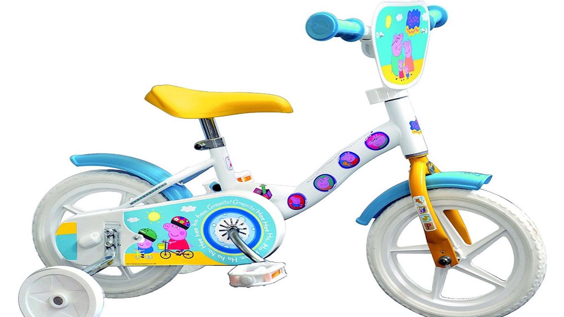 #5 This Peppa Pig bike has 10-inch alloy wheels, double brakes and stabilisers. Suitable for three to five years, it costs £59.99 at TJ Hughes and would make the perfect first bike for any youngster.