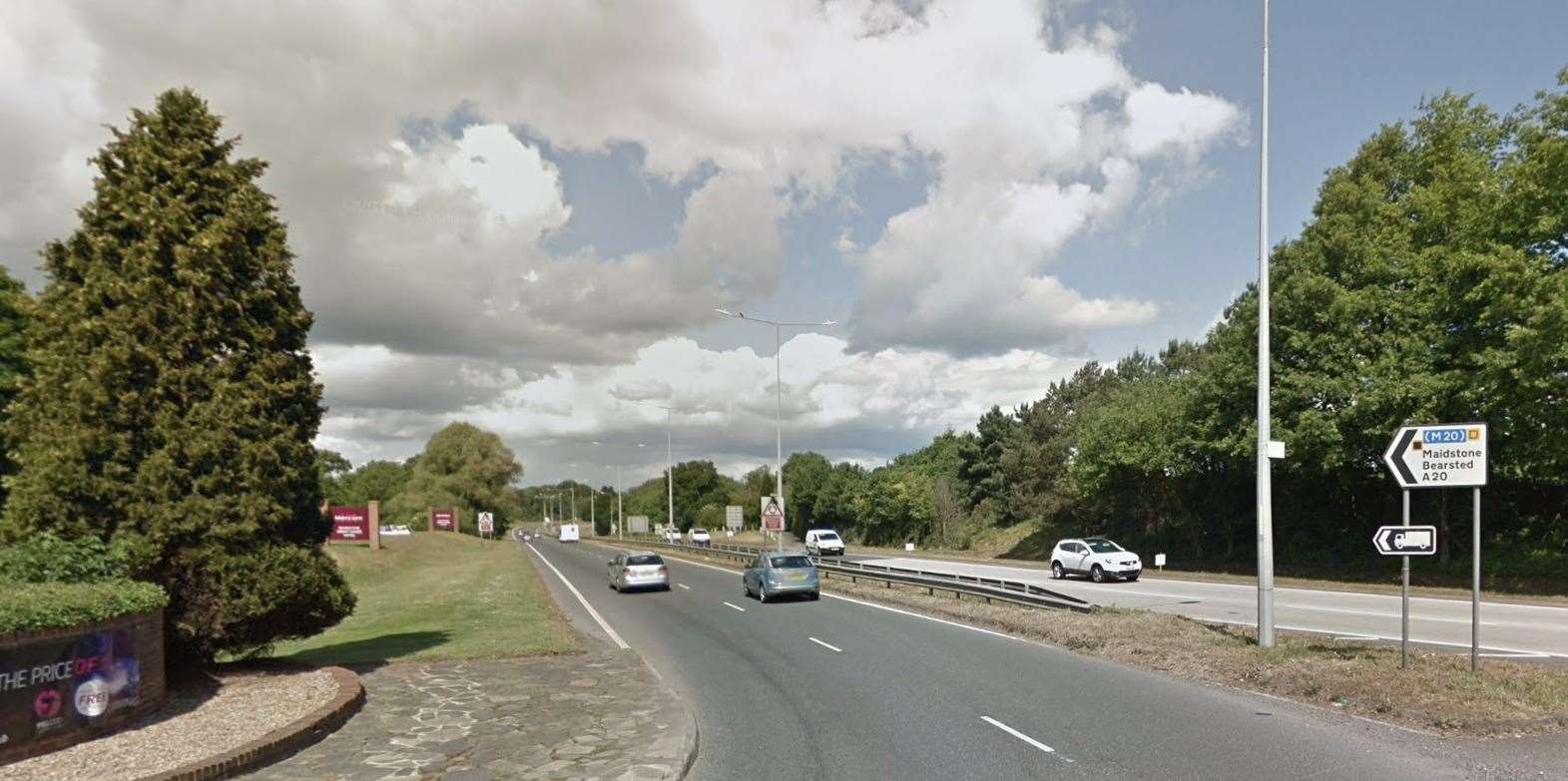 The accident happened on the A20 Ashford Road at Hollingbourne. Picture: Google Street View