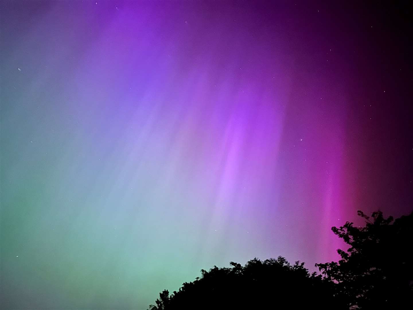 The stunning Northern Lights in Canterbury on Friday. Picture: Stephen Hoad