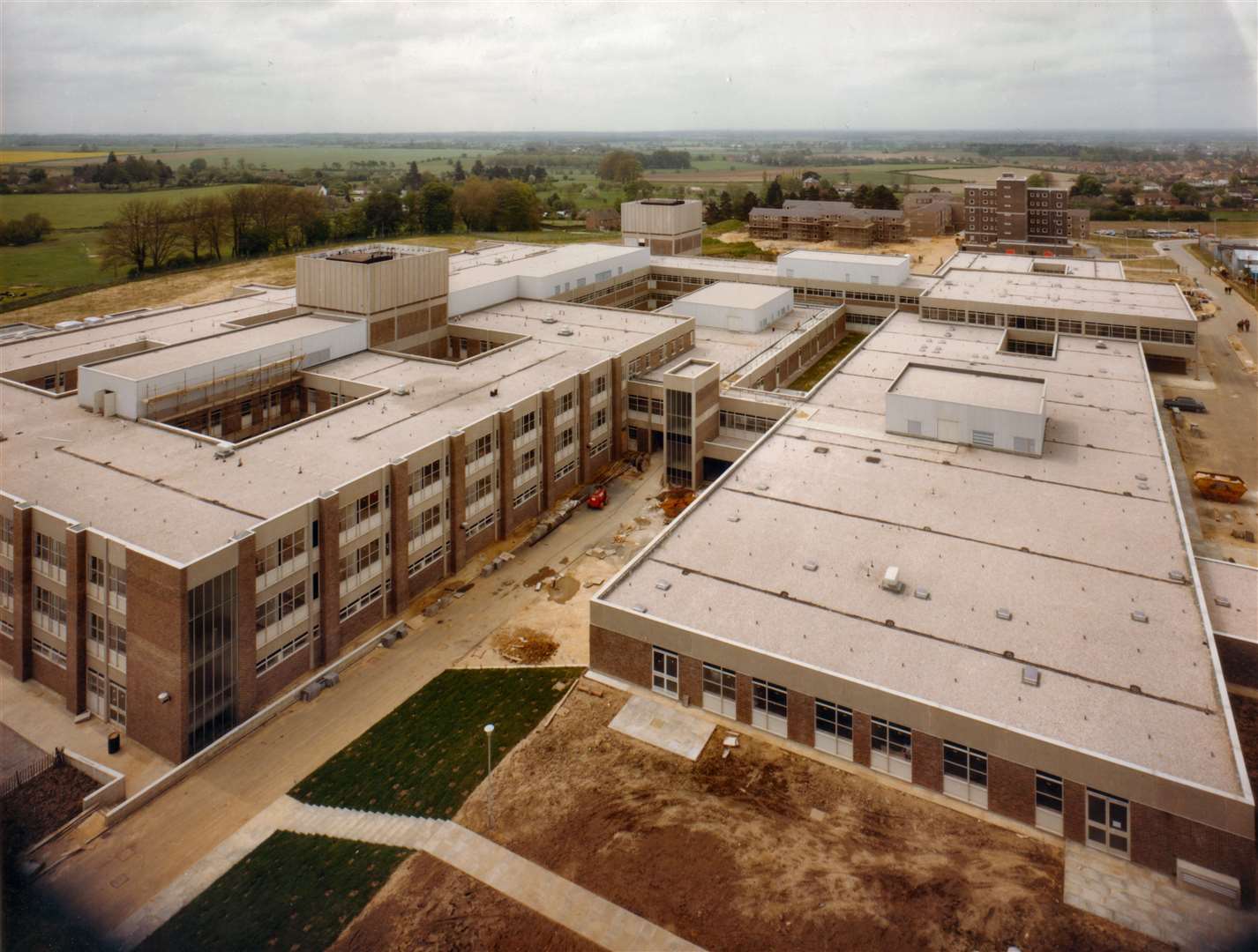 An overview of the hospital from the water tower showing the mortuary road (left) with the casualty (A&E) department (right foreground). Picture: Steve Salter