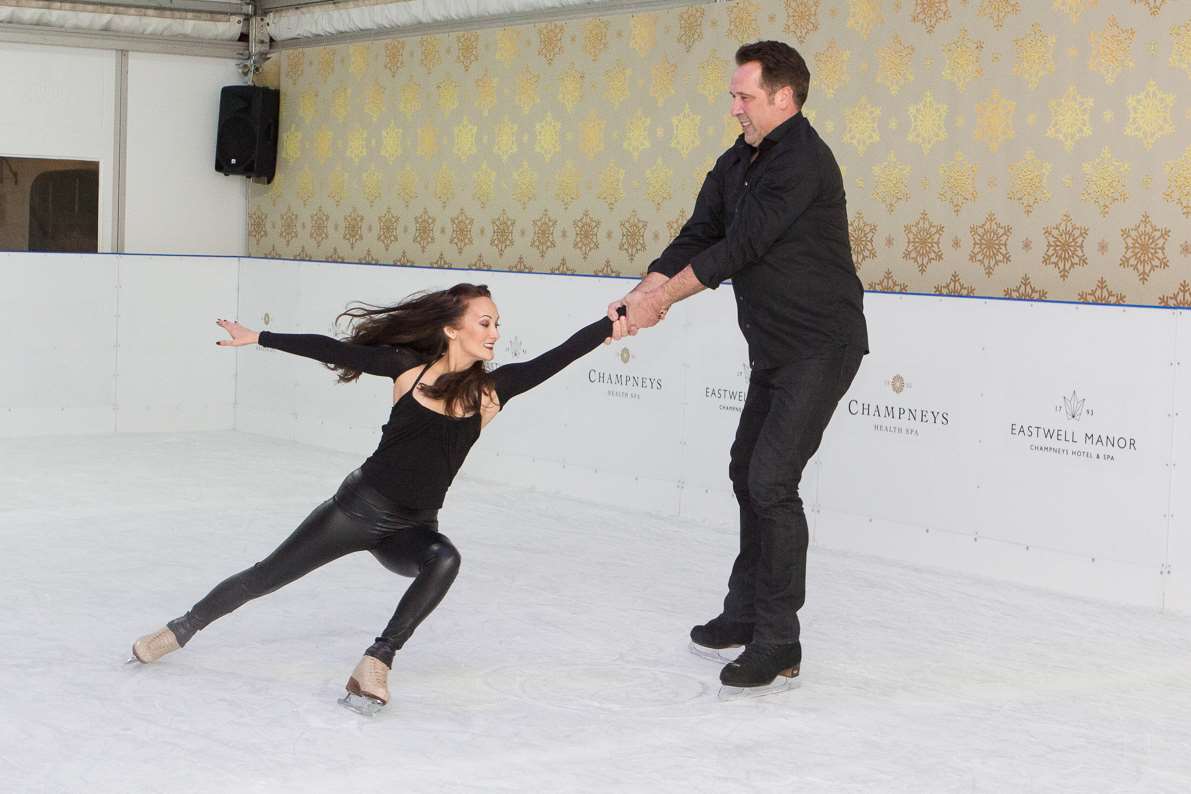 Ice skater Frankie Poultney with her husband ex-Arsenal goalie David Seaman at Eastwell Manor