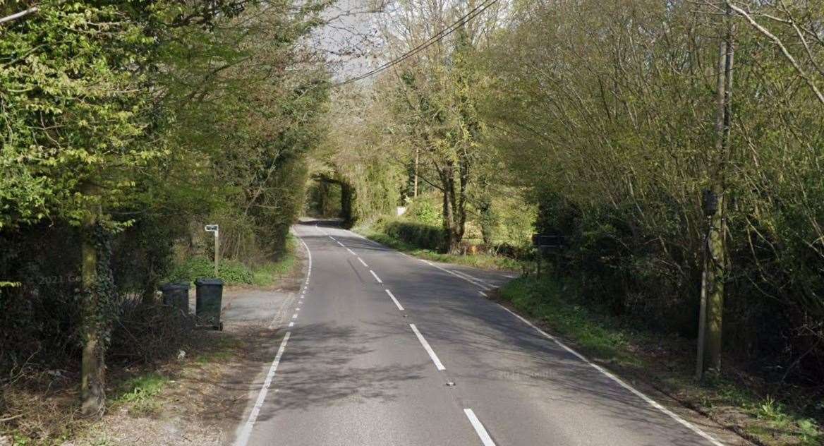 The A251 at Pested Lane at Challock. Picture: Google Street View