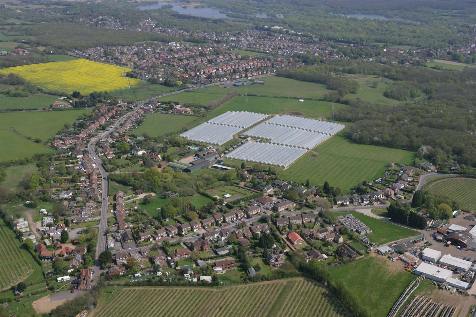 An aerial view showing the site in Broad Oak, on the outskirts of Canterbury. Picture: Martin Apps
