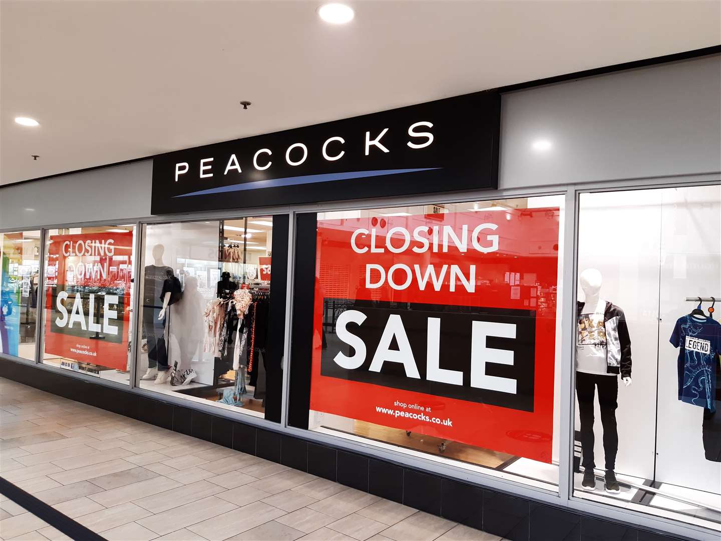 The Peacocks store is seemingly on its last legs