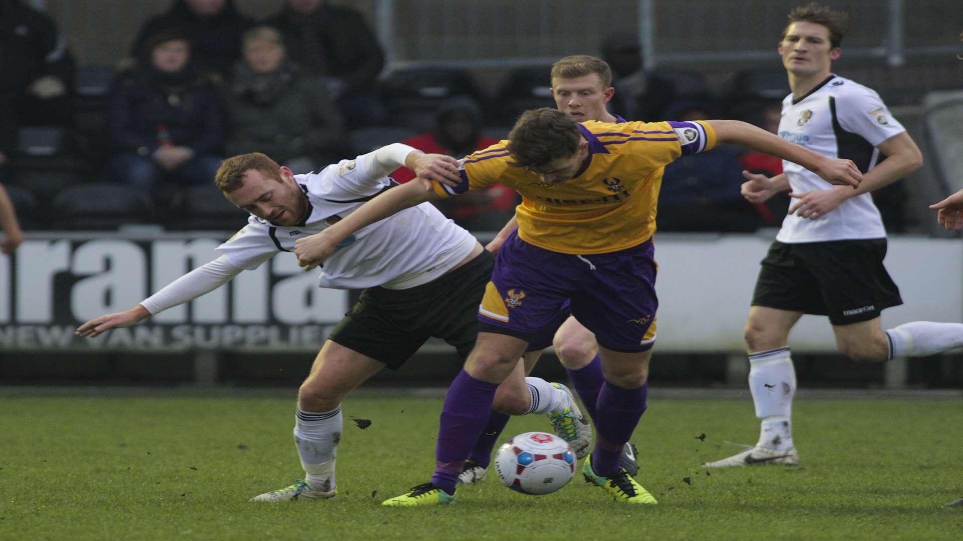 Harry Crawford tries to win the ball back from Kidderminster's Jordan Tunnicliffe Picture: Andy Payton