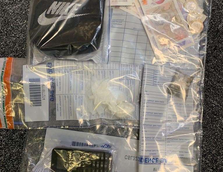 Some of the items seized after the vehicle was stopped in Halfway