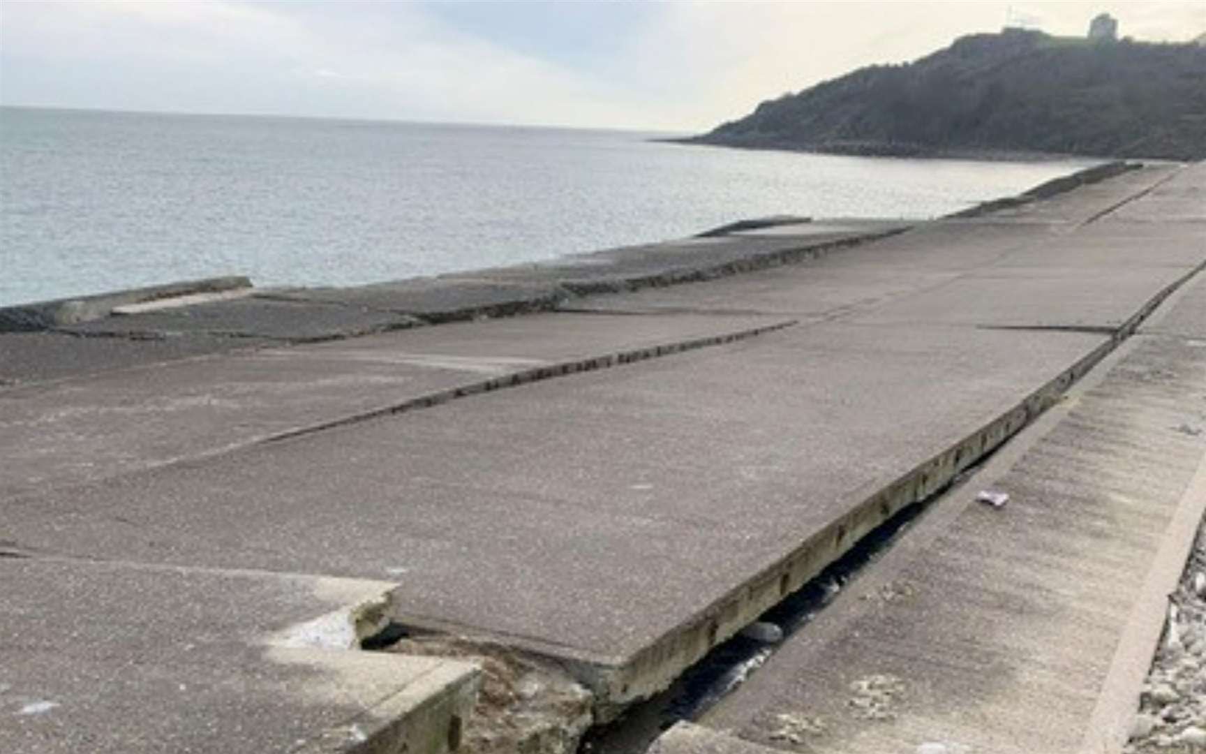 The uneven surfaces on the promenade at Folkestone Warren. Picture: Folkestone and Hythe District Council