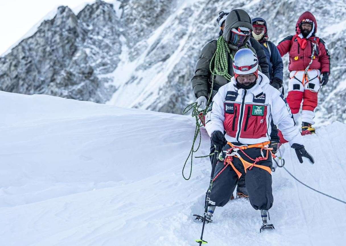 Hari Budha Magar reached camp two on Everest - but is now back at base camp ahead of a push for the summit