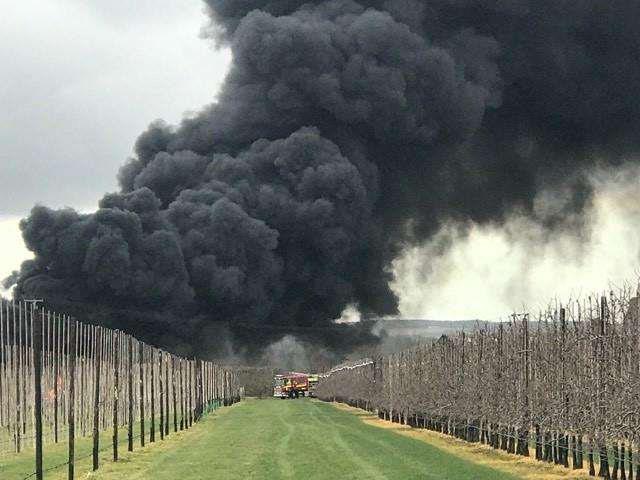 Fire at a field near Whetsted Road. Credit: Jonathan Reynolds (7587297)
