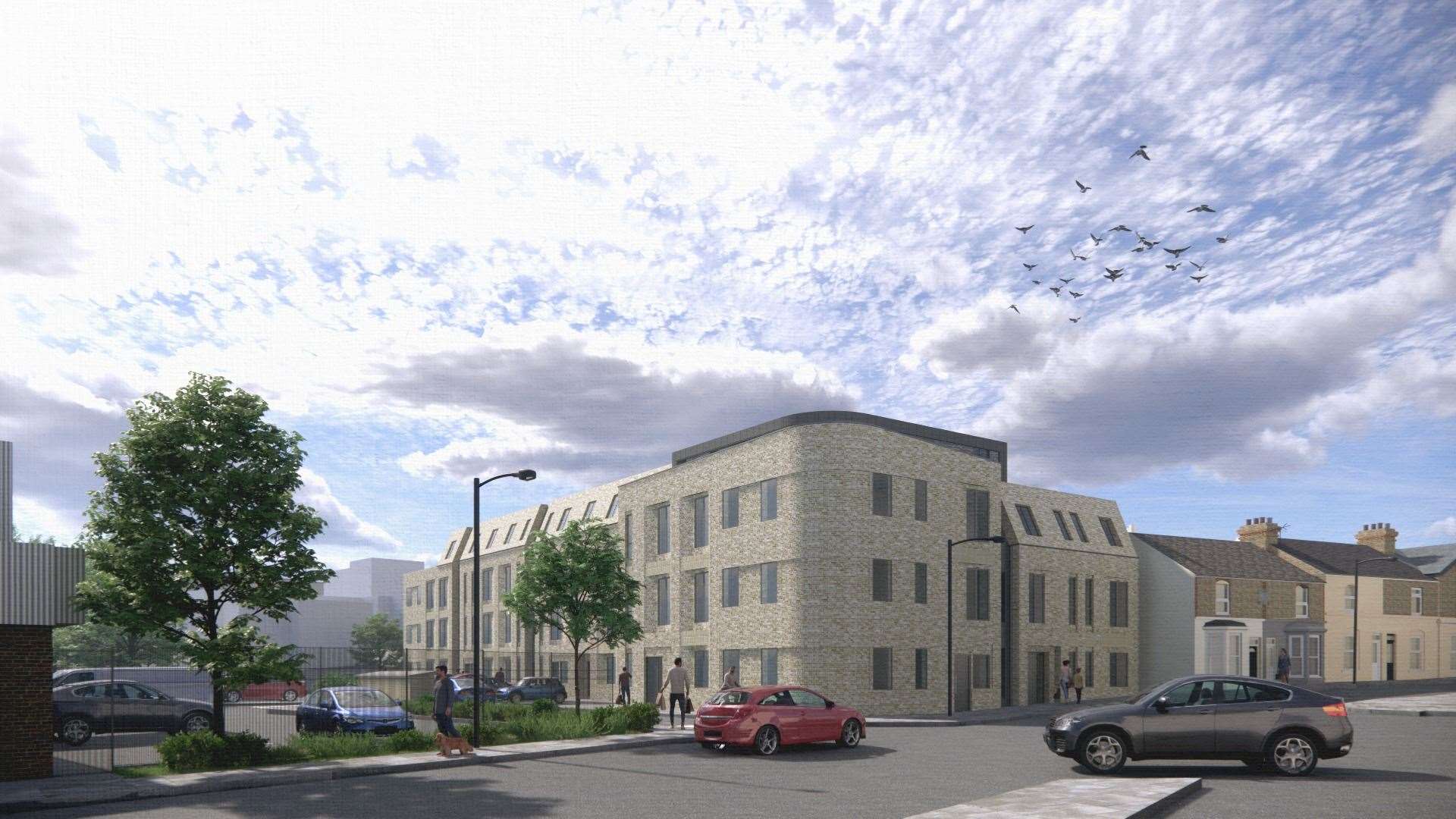 The planned flats as they would be seen from Coombe Valley Road. Picture from Livingstone Homes
