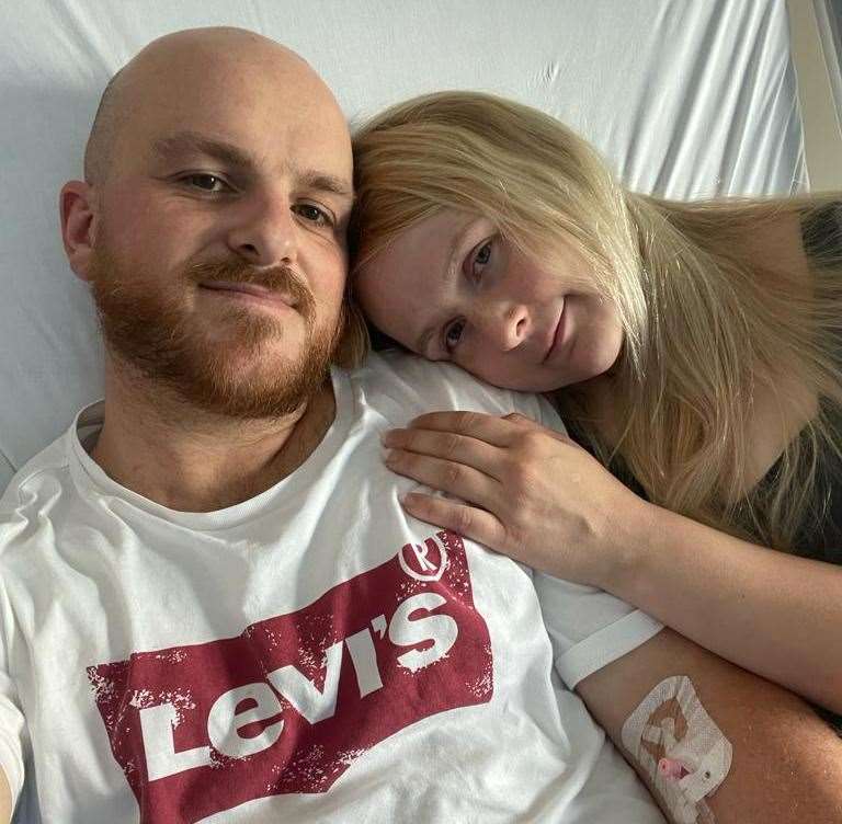 Alex Watson was thankful for his partner Kristlin throughout his cancer battle. Picture: Alex Watson