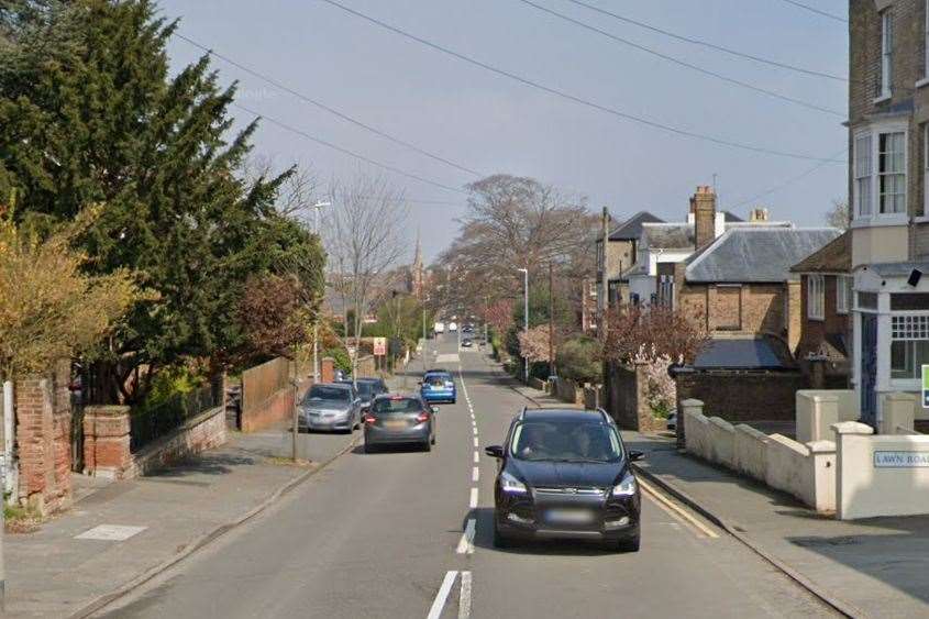 Multiple cars were damaged in the Dover Road area of Walmer, near Deal. Picture: Google