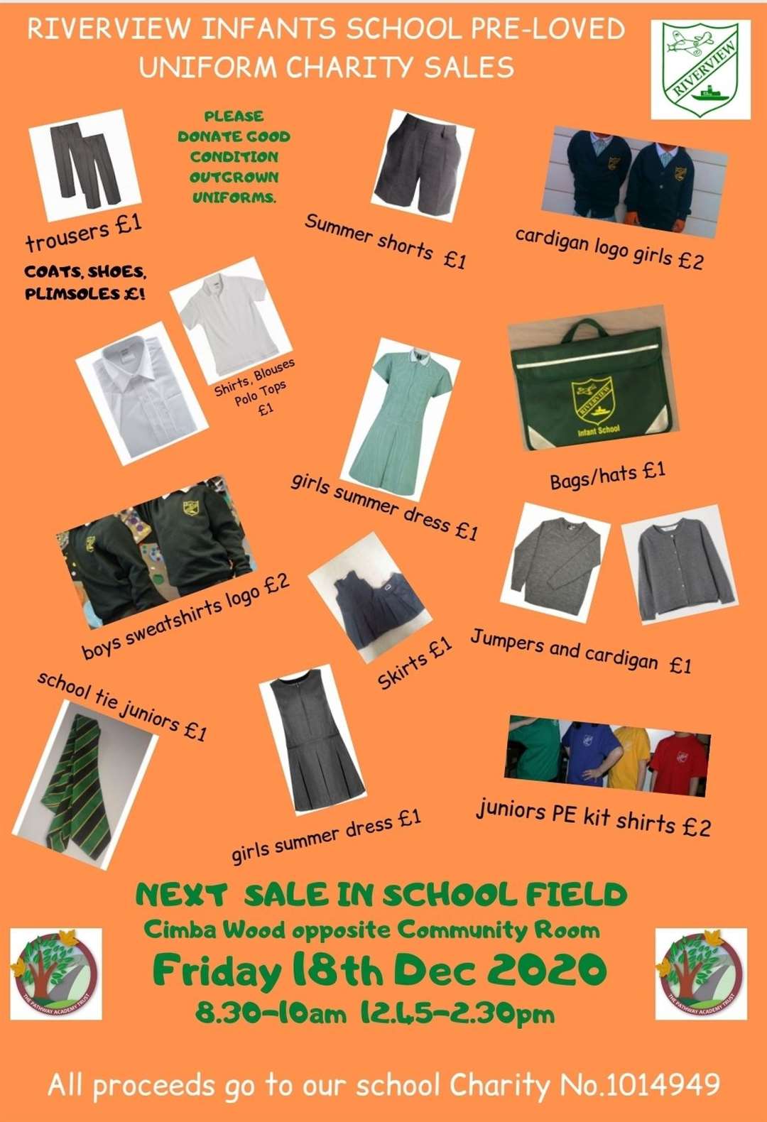 Riverview Infants School is holding a charity uniform sale
