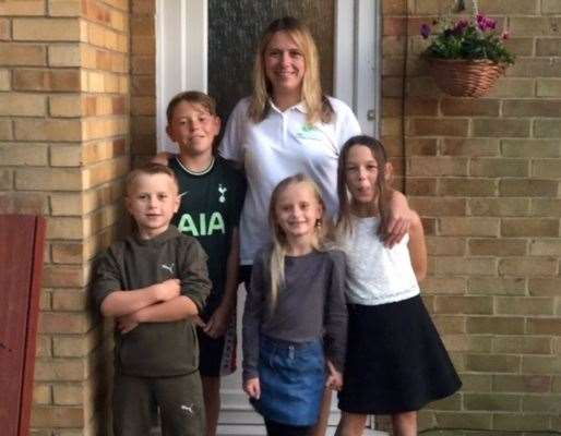 Leanne with her children (From left) Freddie, seven, Sonny, 12, Izzy, six, and Georgia, nine