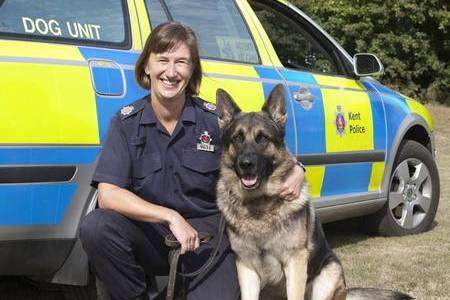 Kent Police dog handler PC Amanda Copping with Vegas