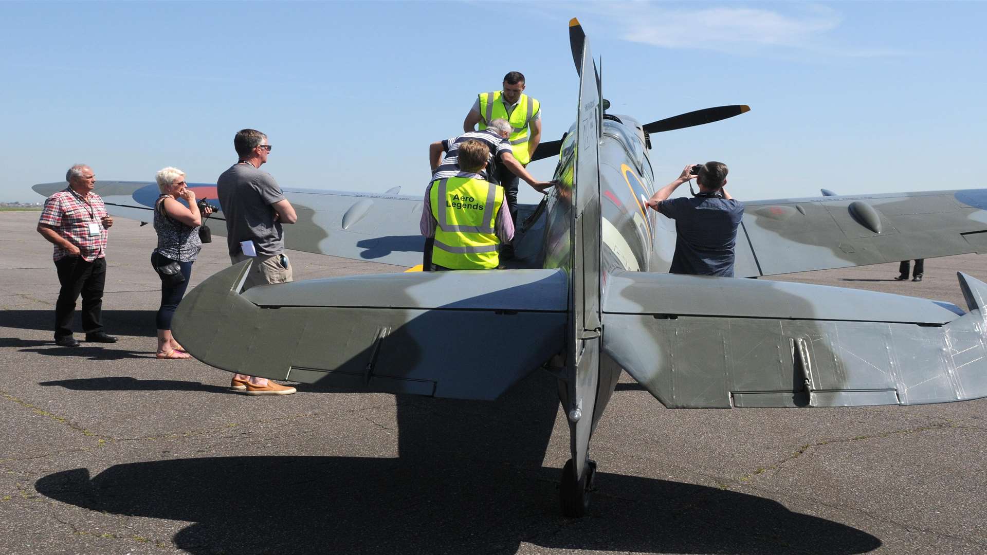 Aircraft enthusiasts had the chance to step into the cockpit of the 1944 Spitfire