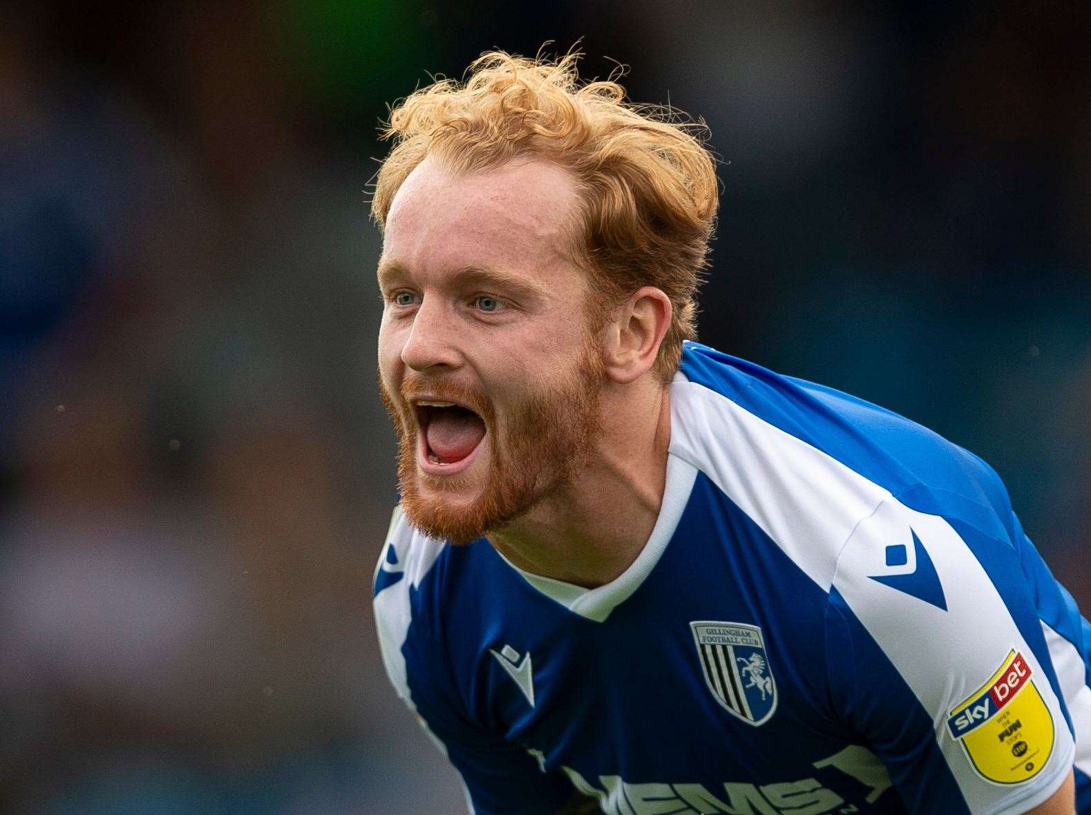 Connor Ogilvie scored Gillingham's first goal of the 2020/21 season Picture: Ady Kerry