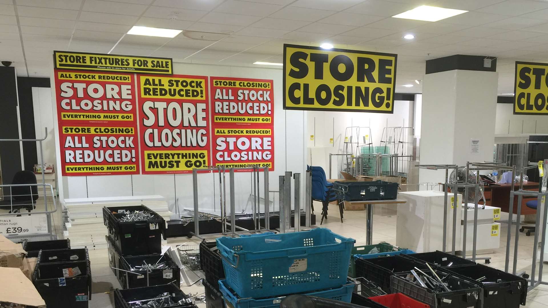 All the fixtures and fittings of Ashford's BHS store are also being sold