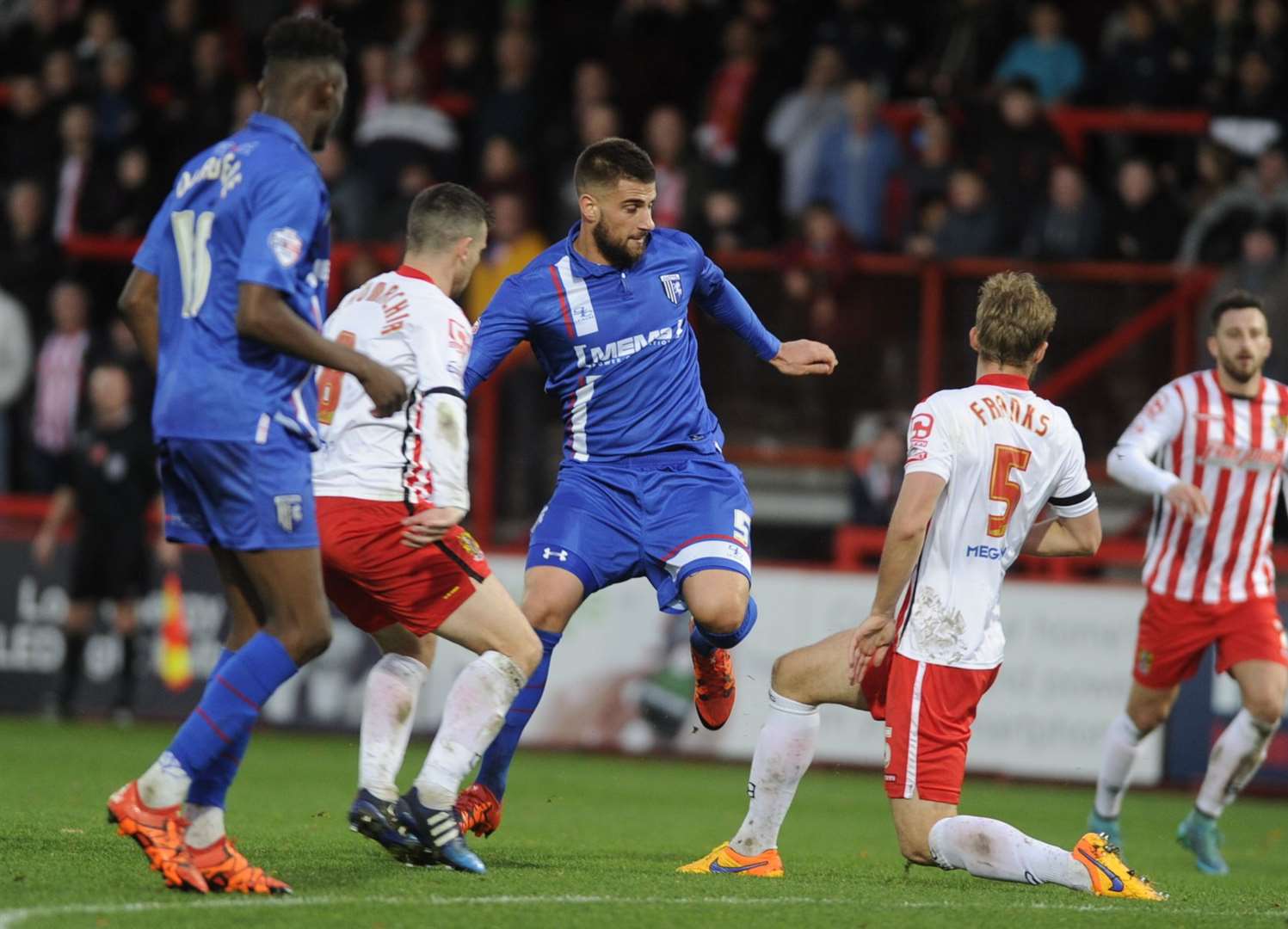 Max Ehmer up against Stevenage during an FA Cup game in 2015 Picture: Barry Goodwin