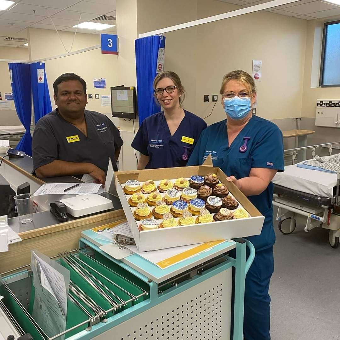 Medway Maritime Hospital received cupcakes and a hamper kindly donated by Louise Malone and her family from Gillingham