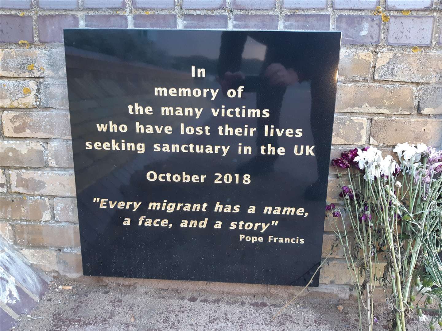 The new migrants' memorial at Dover Seafront