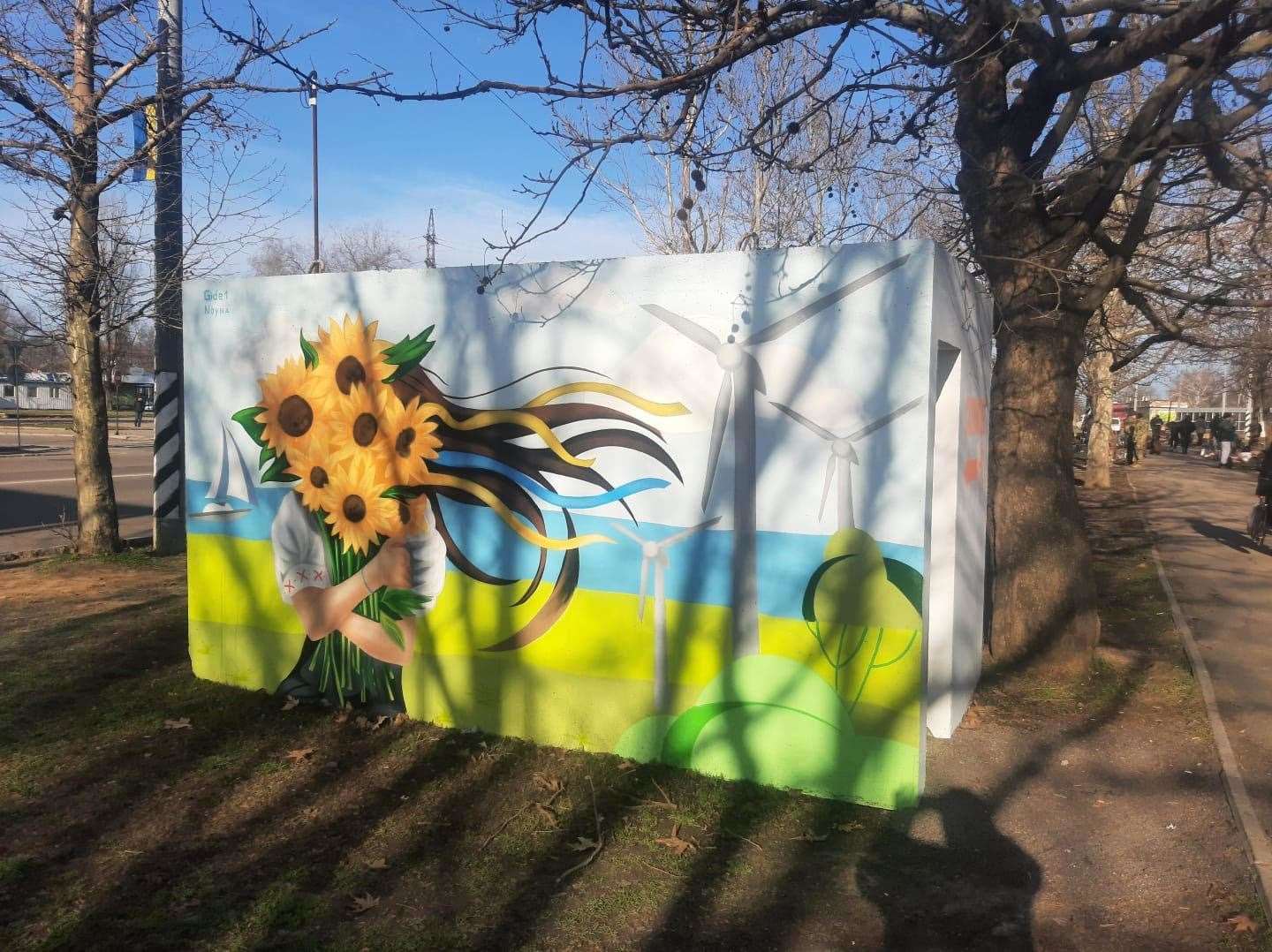 Decorated bomb shelters in Ukraine