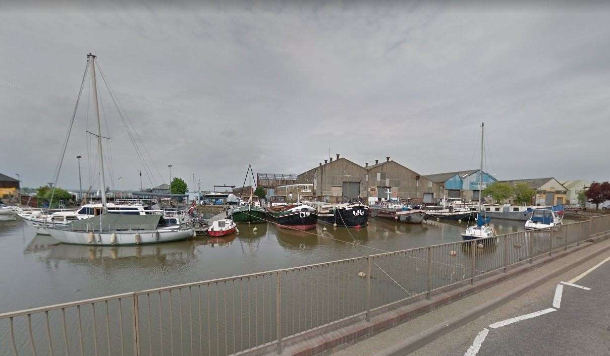 The industrial units opposite the canal basin in Canal Road, Gravesend have been earmarked for a major regeneration project. Picture: Google