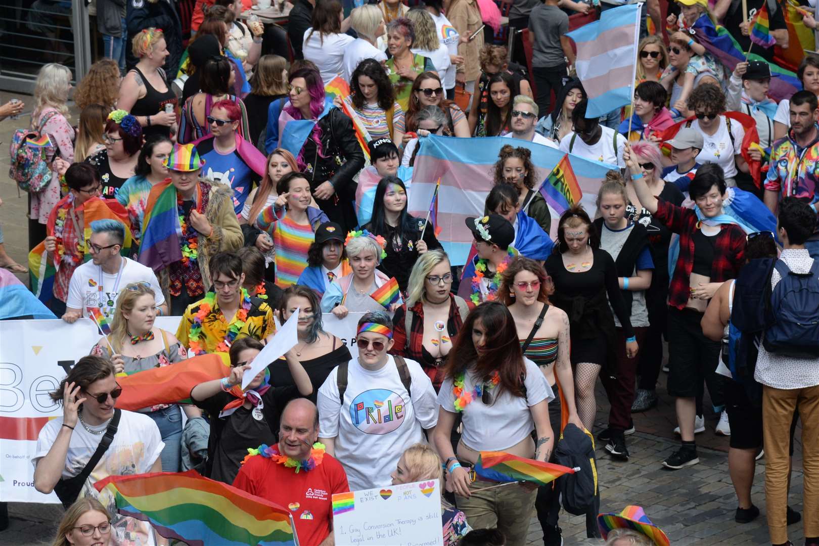 The Pride parade making its way through the city. Picture: Chris Davey.